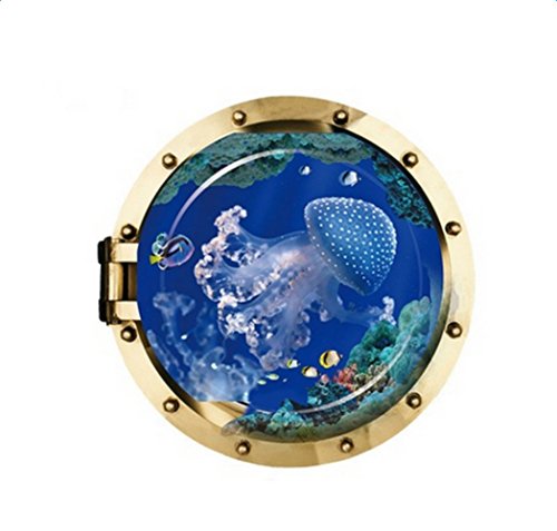 Dosige Coloreado Medusa 3D Pegatinas de Ventana Pared Extraíble Pegatinas Vinilo Decal Murales Para Cocina Sala de estar Dormitorio Restaurante Baño