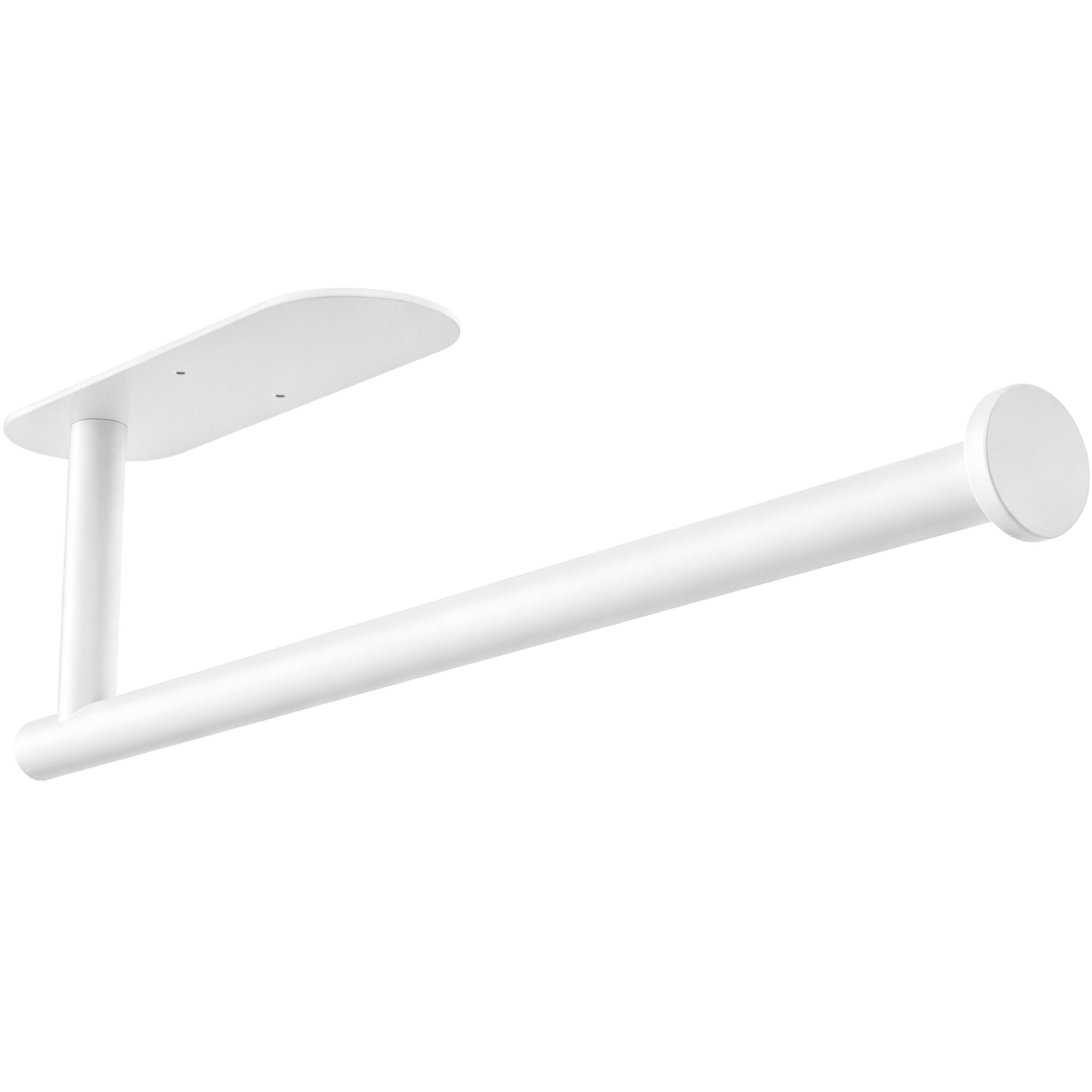 White Paper Towel Holder - Self Adhesive or Drilling, Under Cabinet Paper Towel Holder for Kitchen, Adhesive Paper Towel Roll Rack for Bathroom Towel, SUS304 Stainless Steel