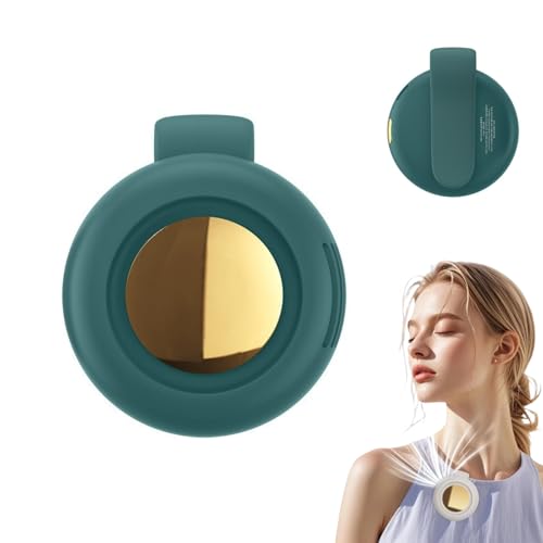 Clip Ventilator Klein Tragbarer Mini Ventilator Leise 2025 Neu Handventilator Akku Aufladbar Hüftventilator Nackenventilator mit 3 Geschwindigkeiten für Außenbereich auf Reisen und im Büro (Grün)