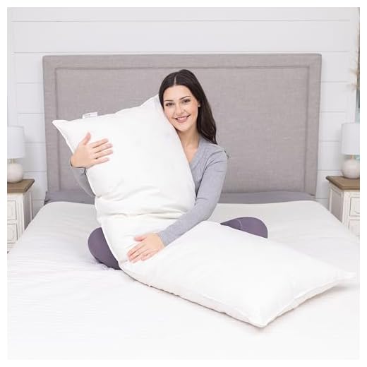 White Goose Down and Feather Body Pillow – Pillows Size 20 Inches x 72 Inches