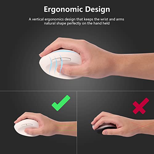 Image of Super Space Ergonomic Wireless Computer Mouse, White, Unisex