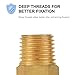 SUNGATOR 1/4 Inch Hose Barb Fittings, Brass Air Hose Fittings, 1/4'' Male NPT Pipe Thread to 1/4 Inch Barb End Pipe Adapter, 1/4'' Brass Air Line Repair Kit for Compressor, 4 Pack