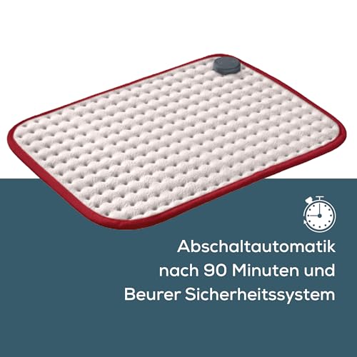 Beurer Heizkissen Comfort mit kuscheligem Fleece, atmungsaktiv, anschmiegsam & hautsympathisch, Made in Europe, Abschaltautomatik, 3 Temperaturstufen, maschinenwaschbar, 44x33 cm