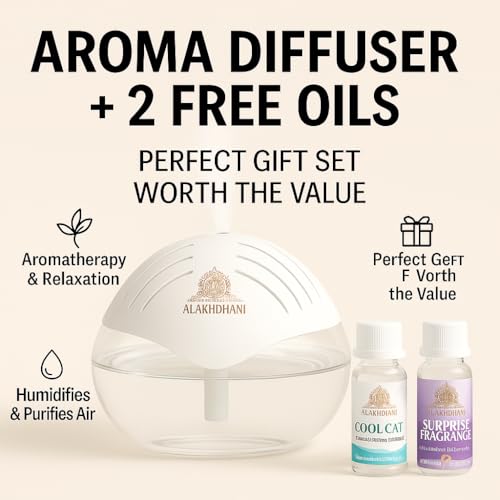 Image of Aroma Diffuser & Air Humidifier - 500ml Water Tank - Cool Mist Humidifier for Home, Spa, Meditation, Office - White Color