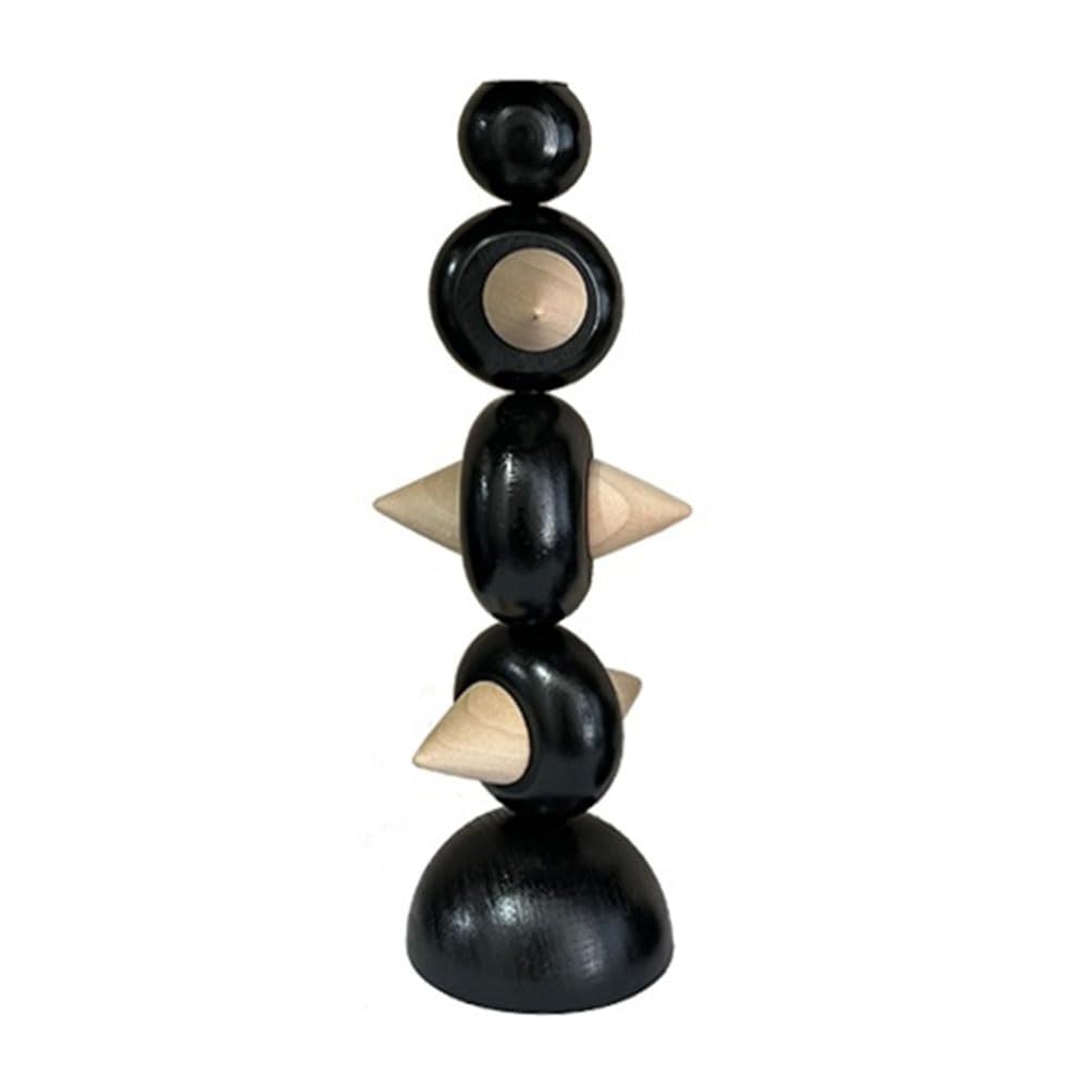 Candlestick Holder Modern Wooden Candle Holder Home Decor Dining Table Ornament for Candlelit Dinners Photoshoot Props(Small)