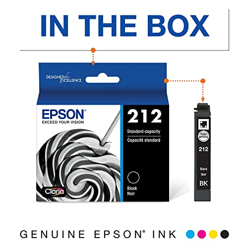 Epson T212 Claria -Ink Standard Capacity Black -Cartridge (T212120-S) For Select Epson Expression And Workforce Printers #TOP1