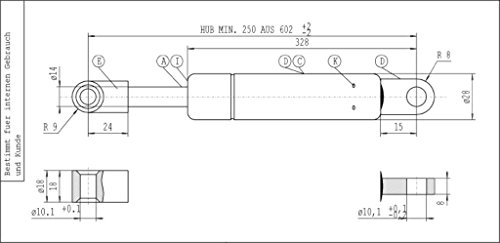 Ressort à gaz Stabilus 1858ll stop aux capots lourds solution de levage pneumatique - 3