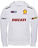 S - Breite 54 cm Länge 69 cm Print & Design Sweatshirt mit Kapuze Ducati Kapuzenpullover personalisierte weiß (m)