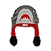 ABG Accessories Boys' Little Shark Squeez and Flap Fun Cold Weather Hat, Grey/red, Age 4-7
