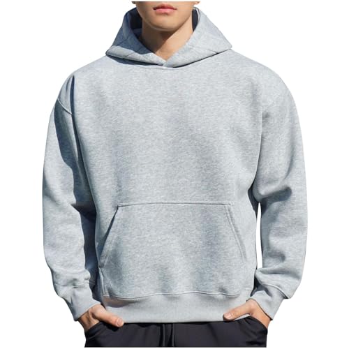 Mens Hoodie Big and Tall Long Sleeve Hooded Sweatshirt Lightweight Casual Loose Pullover 2025 Trendy Fashion Clothes