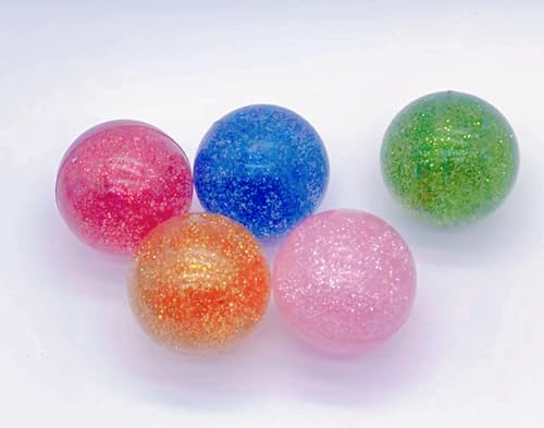 Kikeep Large Bouncy Ball 45mm for Kids Glitter Bounce Balls Party Favors Super Bouncy Balls Gift for Kids Rubber Super Bounce Balls Large for Birthday Prizes Gifts (5)