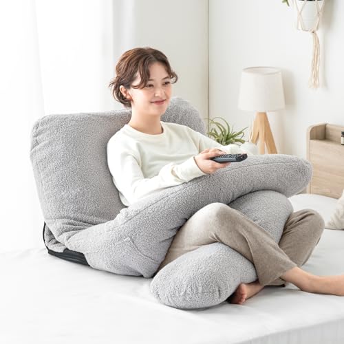 タンスのゲン ベッドで、暮らす。ハグ座椅子(R) 背もたれ クッション リクライニング 18段階ギア 2way 抱き枕 授乳クッション 座椅子 洗える かわいい おしゃれ 15210191(95520)