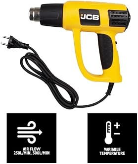 JCB Professional 2000W High Power Hot Air Gun, Heat Gun Machine with Heat Control | Dual Mode Setting 50-450C & 60-600C | Specially Protected Heat Element | HGN/2000/JCB