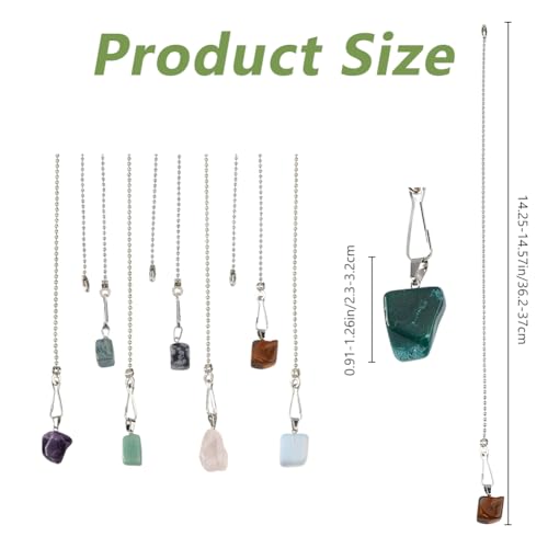 Image of DICOSMETIC 8Pcs Natural Gemstone Ceiling Fan Pull Chains Extension 17 Inch Decorative Fan Pull Chain Extenders Light Pulls String Extension Ball Chain Extender Ornament for Fans Wall Lamp Home Decor
