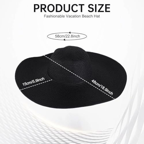 Sombrero de paja de ala ancha para mujer miniatura 2