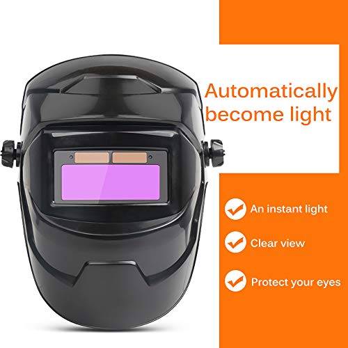 Large Viewing Screen Welding Mask, Deecozy True Color Solar Automatic Dimming Color Changing Head-Mounted Welding Mask For Grinding Welder #TOP1