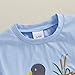 Arvbitana Toddler Baby Boy Hunting Outfit Summer Short Sleeve Mallard Duck T-shirt Checkered Plaid Shorts Two Piece Clothes (A-Blue, 12-18 Months)