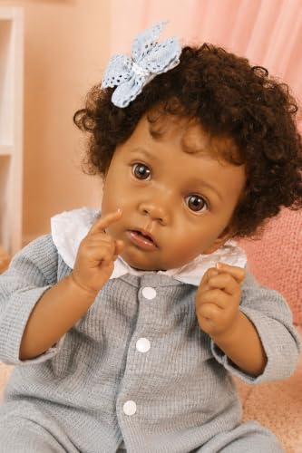 Muñeca Reborn Bebé Niña Negra Realista 20 Pulgadas miniatura 3
