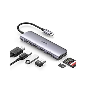 UGREEN USB C Hub 6 in 1 4K HDMI SD TF Kaartlezer 3 USB 3.0 poorten Adapter Type C voor MacBook Pro 2020, MacBook Air…