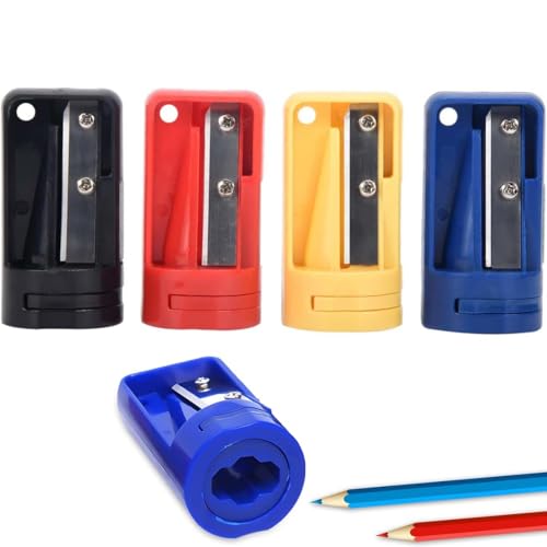 XUZOPIM 4 Piezas Sacapuntas De Carpintero Para Carpintería Sacapuntas Para Lápices De Carpintero Sacapuntas Para Carpintero Planos Sacapuntas Portátiles