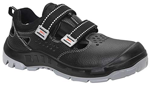 JORI LEON S1P - Sandalias de seguridad para hombre y mujer, color negro, puntera de acero, talla 41