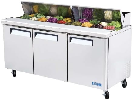 Turbo Air MST-72 3-Door Sandwich Salad Prep Table Refrigerator
