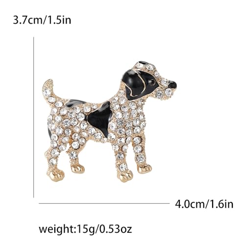 Image of Cute Dog Rhinestones Cartoon Animal Brooch Lapel Pins Badge Brooches for Women Girls Suit Desses Clothing Backpacks Bags Hats Accessory Fashion Jewelry