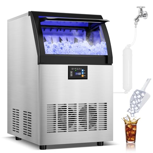 Image of SOZT Under Counter Ice Maker, Gourmet Ice, 120LBS /24H, 35LBS Capacity | Under Counter Ice Maker, Non-Clumping Design, Freestanding Hat Ice Cube Maker for Home, Bar, Restaurant, Office