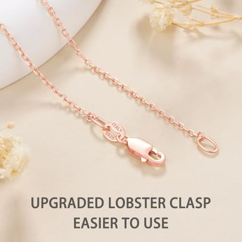 Jewlpire Solid 18k Gold Over 925 Sterling Silver Chain Necklace for Women, 1.3mm Thin & Dainty & Sturdy Cable Chain Necklace Women's Chain Necklaces 14/16/17/18/20/22/24 Inch4