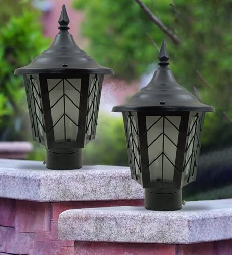 Image of SINOMAN Pillar Main Gate Light for Outdoor Fence Decorative Waterproof Post Lamp for Driveway Entrance, Boundary, Patio, Yard Lighting (GL 512, Pack of 2) Bulb Not Included (Pack of 2)