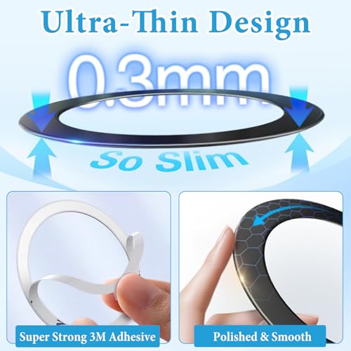 Image of 12Pcs Magnetic Ring for Wireless Charging | Universal Metal Adapter Ring for MagSafe | Ultra-Thin Magnetic Ring for Phone /Cases | Android & iPhone Support