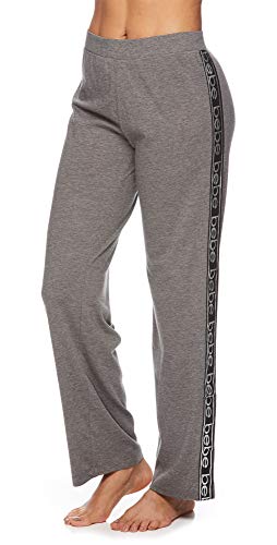 Bebe Womens Casual Pajama Pants Wide Leg Loose Elastic Waist Pj Bottoms Charcoal-Heather Medium #TOP6