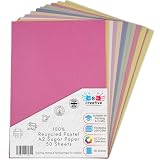 Papel de azúcar reciclado A2, colores pastel, 50 hojas grandes en 10 colores surtidos, ideal para artes y manualidades infantiles, dibujo, pintura y libros de recortes, tamaño de hoja de 60 x 42 cm