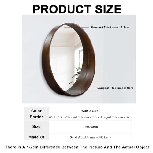 Miroir de salle de bain irrégulier en bois HD pour coiffeuse et chambre - 3