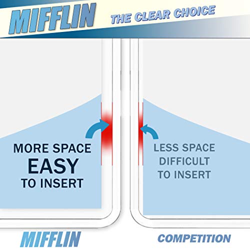 MIFFLIN Horizontal No Zip Plastic Card Holder with Metal Clip and Vinyl Straps (Clear, 3x4 Inch, 100 Pack), Quick Load PVC ID Name Badge with Clips