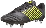Canterbury Kid's Stampede 3.0 Soft Ground Rugby Boots, Black/Wild Lime, 3 UK