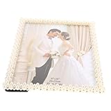 Homoyoyo Europäischer Bilderrahmen mit Perlendekor Fein Geschnitzt Stabiler Tisch-fotorahmen für Hochzeit Party Geschenk Eleganter Rahmen zur Fotoanzeige im Wohnbereich