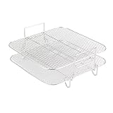 XIAOGUANG Cesta de freidora de Aire para Horno | Rejilla para deshidratador Acero Inoxidable | Accesorios de freidora de Aire Multifuncional para deshidratador para Cocina y panadería