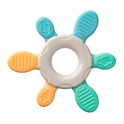 Baby-Nova Baby Beißring - für Babys ab 3+ Monaten - Für Linderung von Zahnschmerzen und Entwicklung der motorischen Fähigkeiten - BPA-frei - Blau