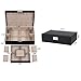 BEWISHOME Mens Jewelry Box, Jewelry Organizer with 4 Watch Case Removable Tray, Jewelry Storage Case for Necklace, Earring Ring Bracelet, PU Leather, Velvet Lining Black SSH07B