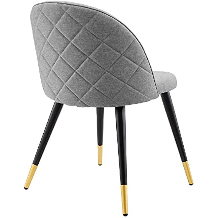 Modway Cordial Fabric Upholstered Dining Accent Chairs in Light Gray - Set of 2