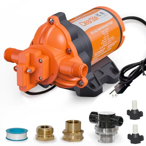 Image of Cleartide Diaphragm Water Pump, 115V, 3.3 GPM, 50 PSI, Self-Priming 10FT, Self-Diagnosis & Dry-Run Protection, Built-In Pressure Switch, Water Pressure Booster Pump for Home Use