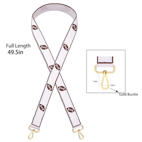 Game Day Purse Straps Replacement Crossbody Wide Shoulder Straps Beaded Football Purse Straps Handbag Strap Replacement Belts for Women Purse Bag Handbag (Style C)2