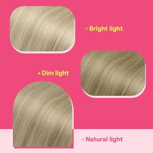 Image of Ve Sunny Hair Tape in Extensions 24Inch Long | Golden Blonde Highlights Light Blonde,50g 20Pcs,Easy to Maintain,for Wedding