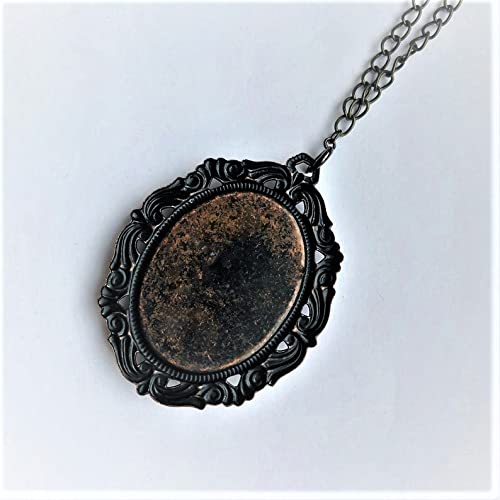 Miniatura 4 de Victorian Cameo Winter Lady Four Seasons Muse painting Necklace Iron Brass Bezel Romantic