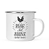 Andaz Press 11oz Stainless Steel Hot Chocolate Campfire Coffee Mug Rise And Shine Mother Cluckers 1 Pack Farm Chicken Barn Metal Enamel Camping Cup Chicken Coffee Mug Chicken Mug Farm Coffee Mugs