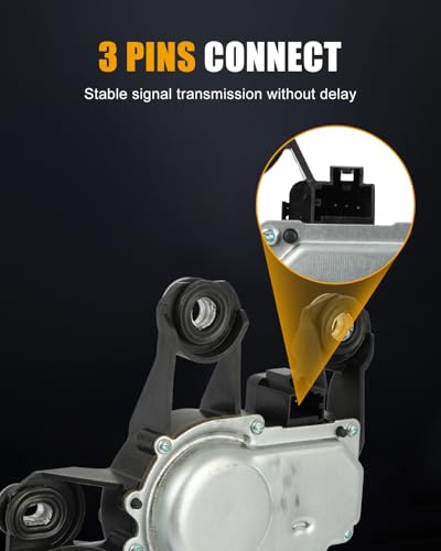 Image of ROADFAR Rear Windshield Wiper Motor Compatible For Ford For Fiesta 2001 | Fit For Ford For Fusion 2006-2012|OEM:1141045|1422314|3 Pins