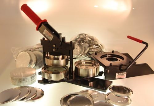 3.5" Tecre Button Pin Maker / Badge Press Machine with Graphic Punch and 500 parts