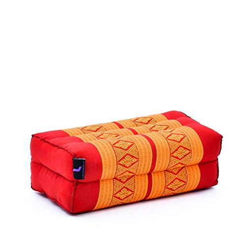Leewadee Yoga Block – Floor Cushion for Yoga Practice, Meditation Seat Cushion for Workouts Filled with Kapok, 14 x 7 x 5 inches, Orange Red by Leewadee - Used condition - US$17.98