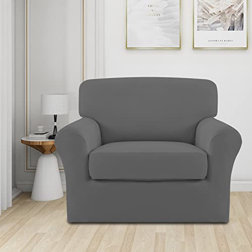 Image of Easy-Going 2 Pieces Stretch Sofa Slipcover for Armchair Washable